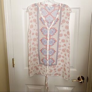 Coral Bay Sleeveless Gauzy Boho Top